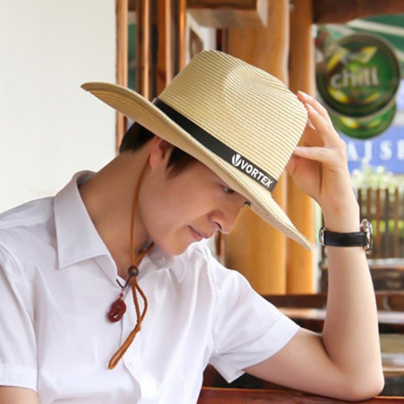 Wholesale Outdoor Leather Belt Straw Hat