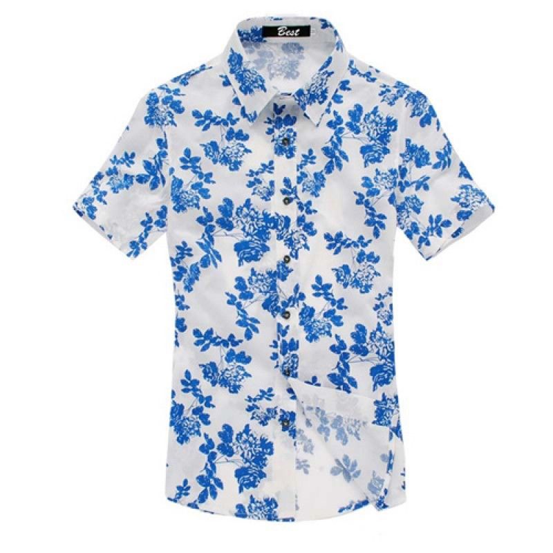 Wholesale Mens Floral Print Short Sleeve Shirts