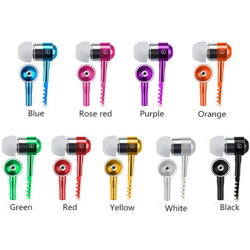 Wholesale Metal Zipper Earphone Headphone