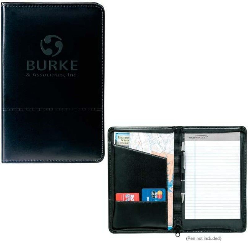 Wholesale Script Zippered Jr. Padfolio-[NW-91849]