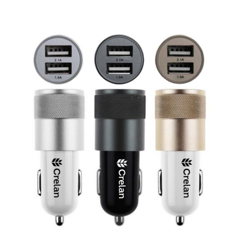 Wholesale Aluminum Dual USB Ports Car Charger