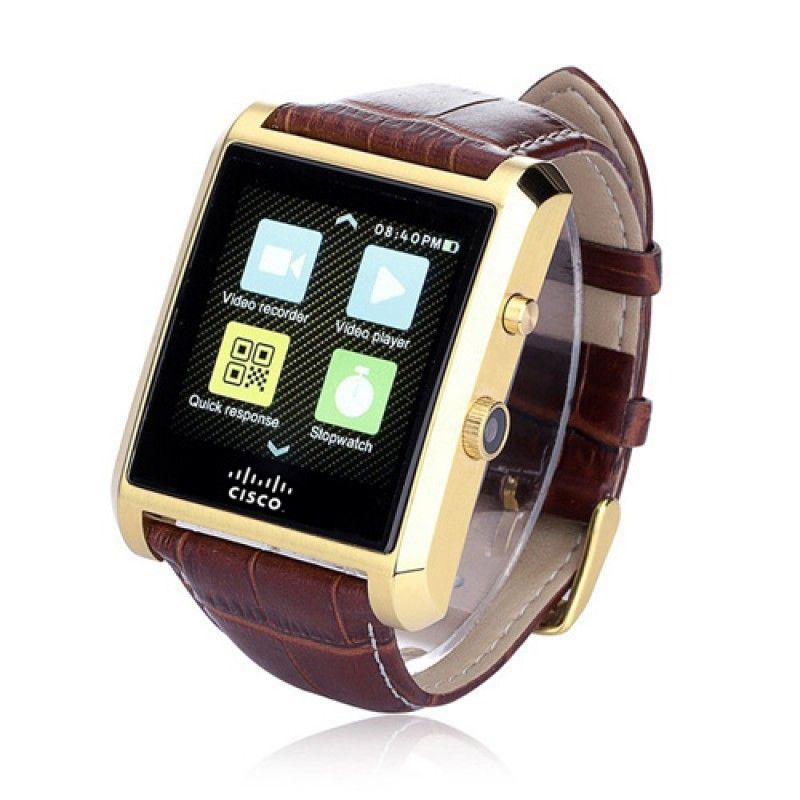 Wholesale Crystal Curved HRM Bluetooth Leather Wrist Watch