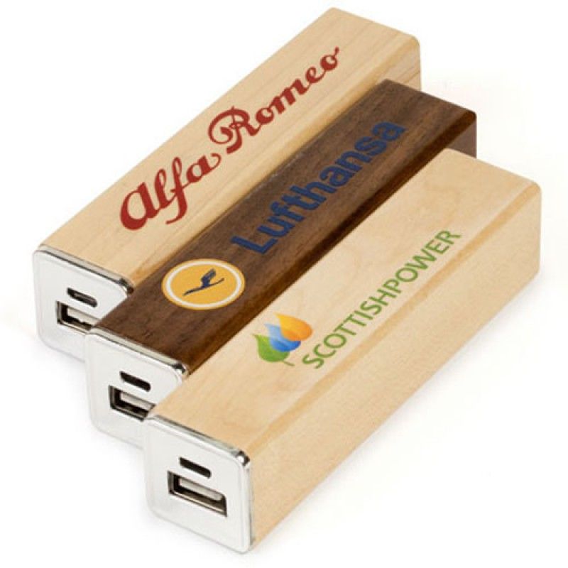 Wholesale Square Wood 2600mAh Power Bank