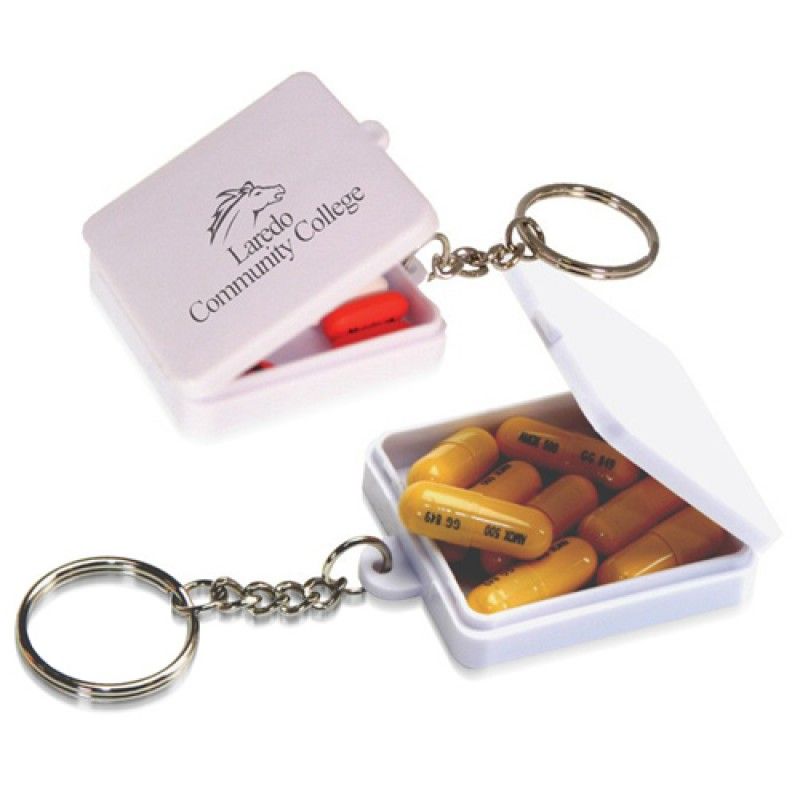 Wholesale Square Shaped Pill Holder Keychain