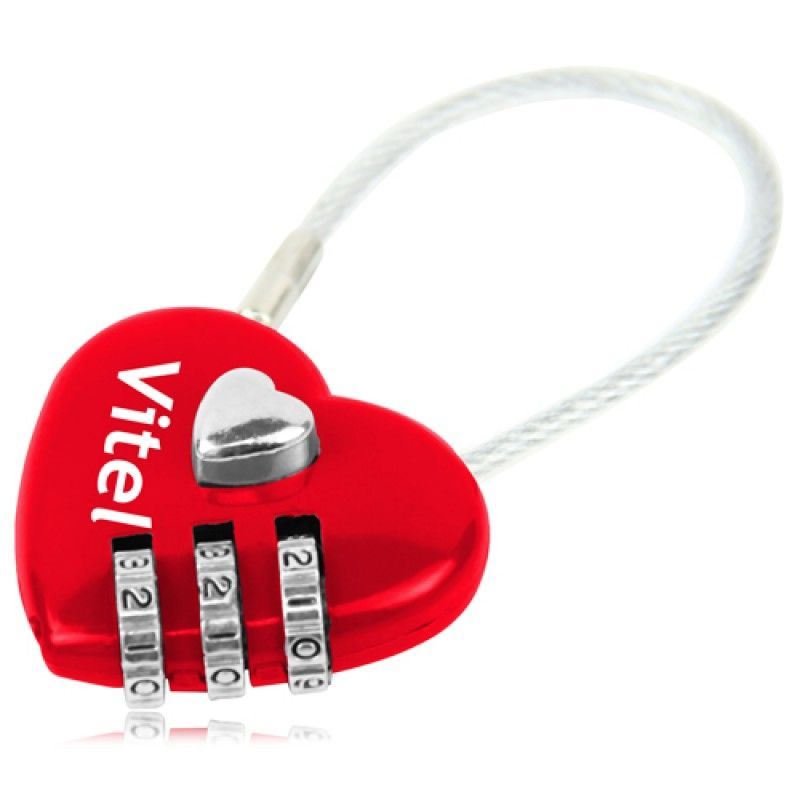 Wholesale 3 Dial Heart Shape Travel Padlock