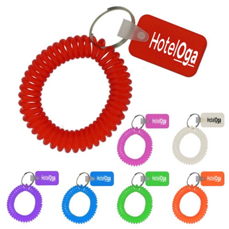 Wholesale Rectangular Wrist Coil Keychain