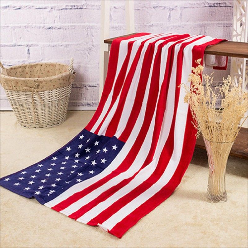 Wholesale Summer Style Flag Dollar Bath Towel