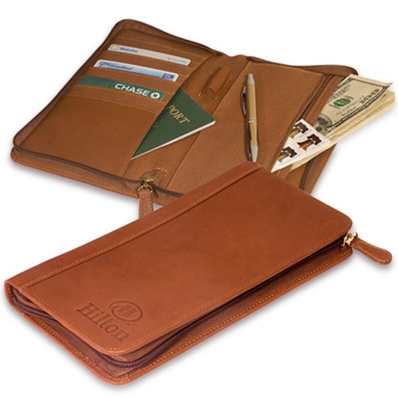 Wholesale Calfskin Zip-Around Document Holder