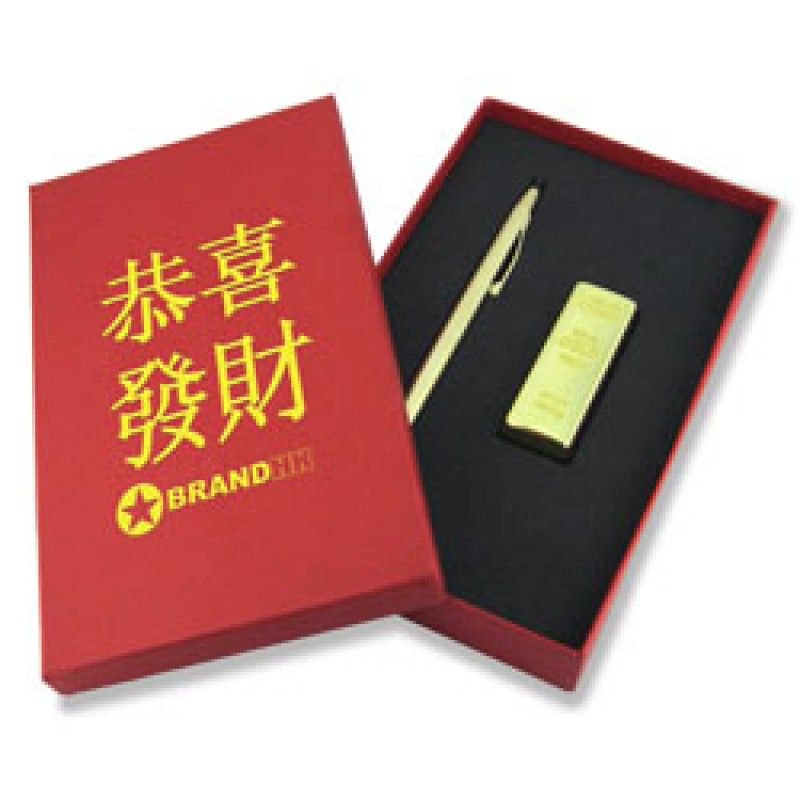 Wholesale Gold Cross Pen with USB Set