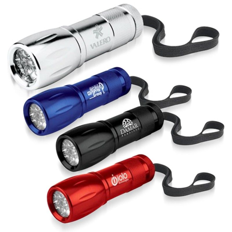 Wholesale 9-LED Flashlight With Wrist Strap