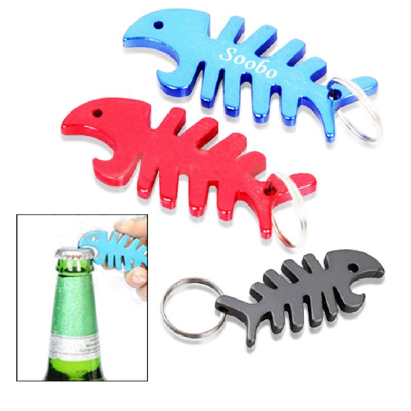 Wholesale Fish Bone Bottle Opener Keychain