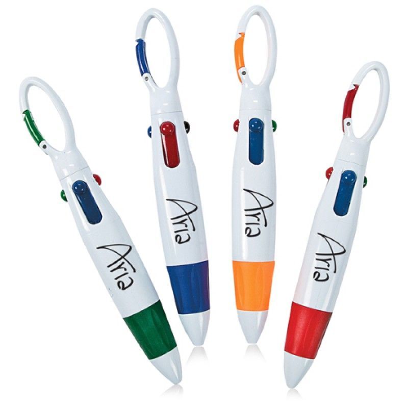 Wholesale 4-Color Carabiner Ballpoint Pen