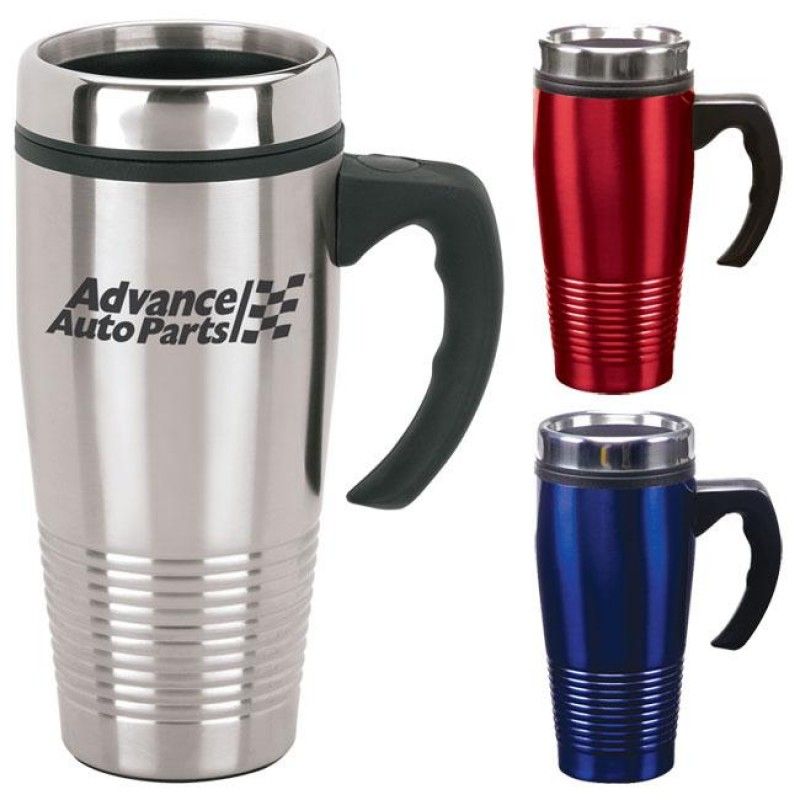 Wholesale Stainless Ridged Mug - 16 oz.-[NW-91408]