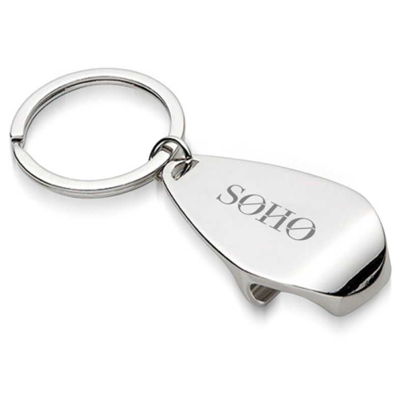 Wholesale Glossy Chrome Bottle Opener Keychain