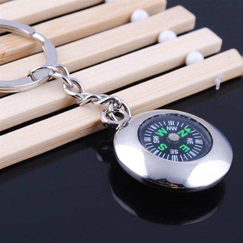 Wholesale Round Compass Metal Keychain