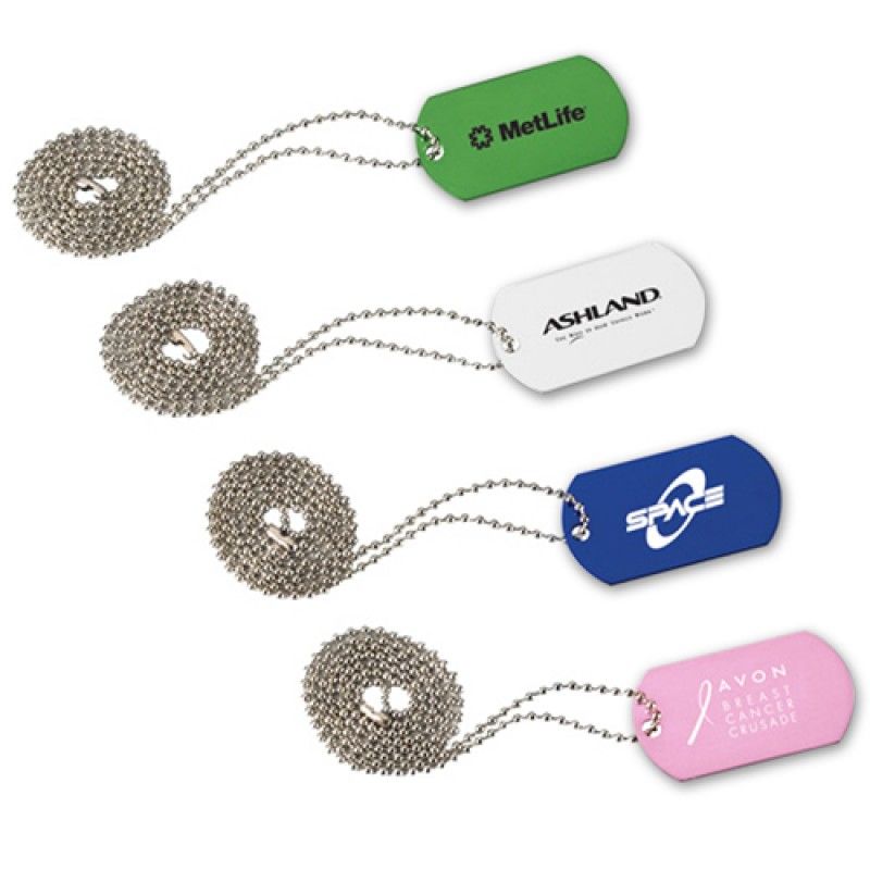 Wholesale Aluminum Dog Tag With Beaded Chain