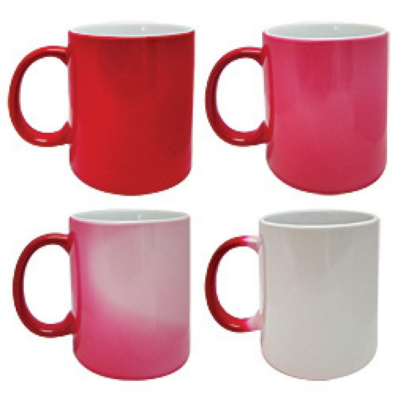 Wholesale Heat sensitive mug 11oz red/white