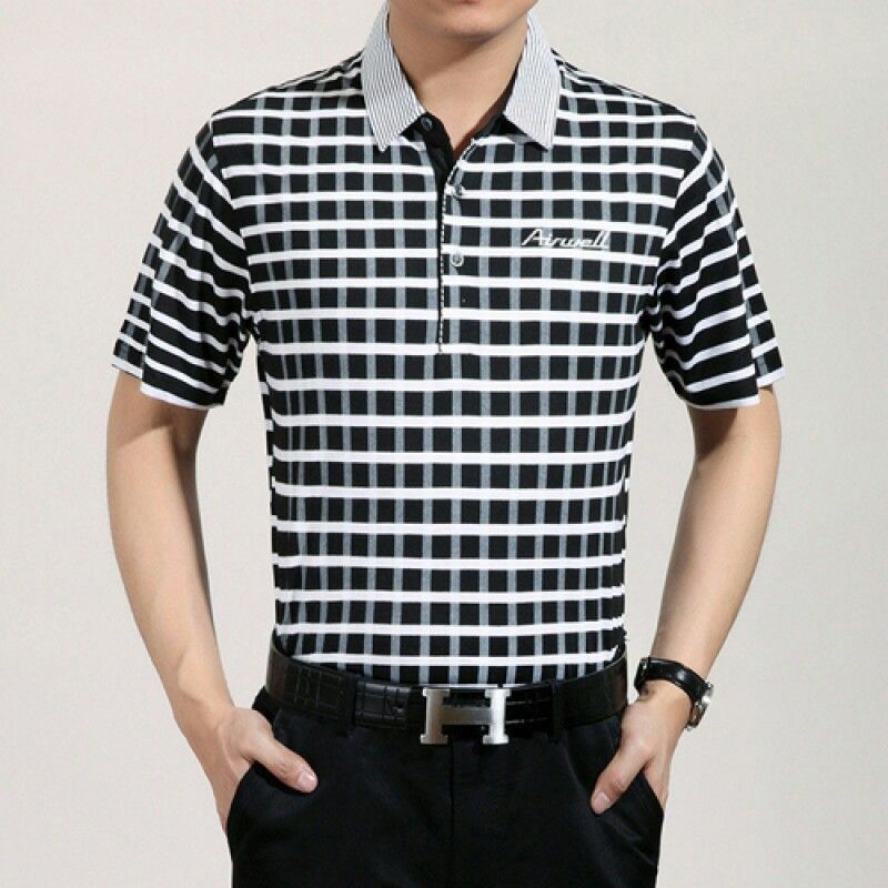 Wholesale Plaid Short Sleeve Polo T-Shirt