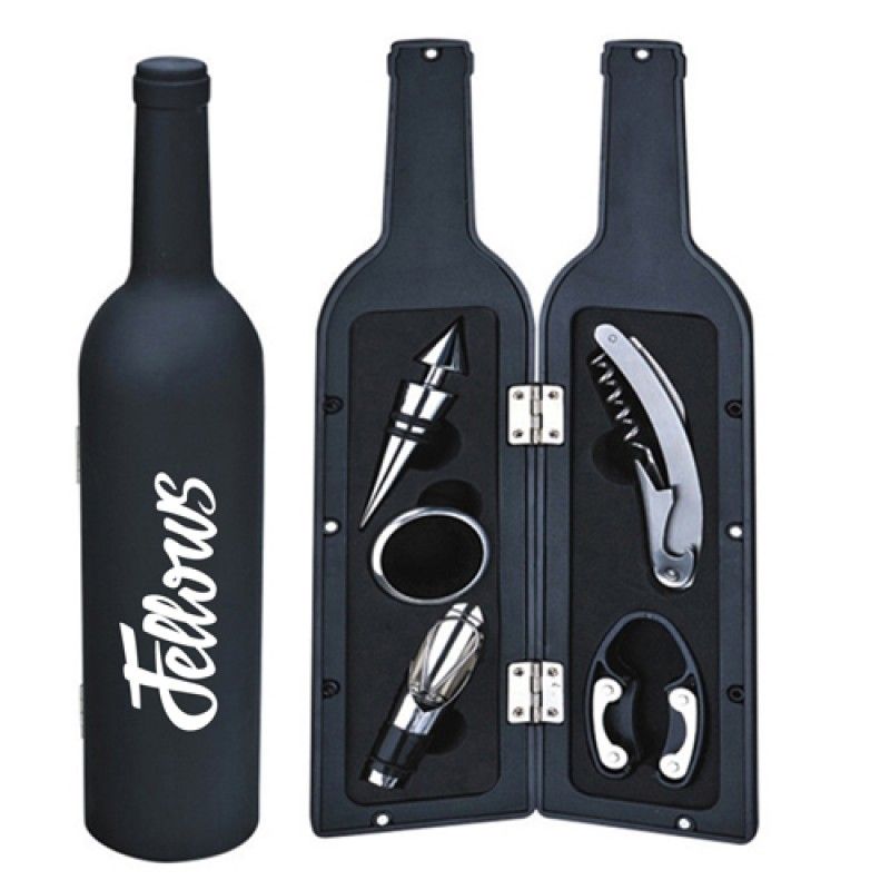 Wholesale Stainless Steel Bottle Shaped Wine Tools Set