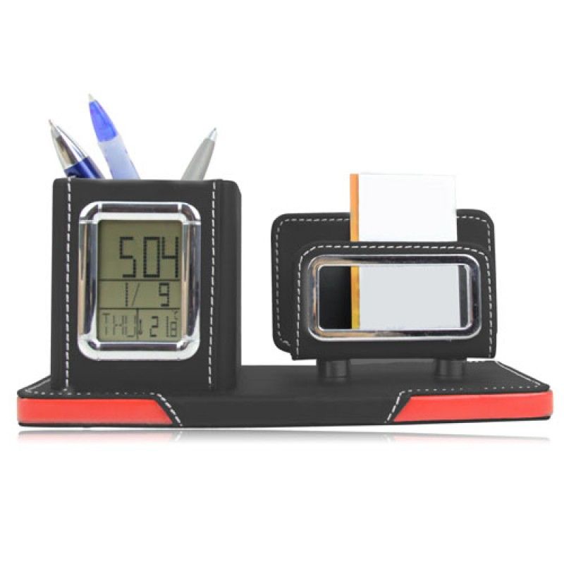 Wholesale Leather Card And Pend Holder Clock