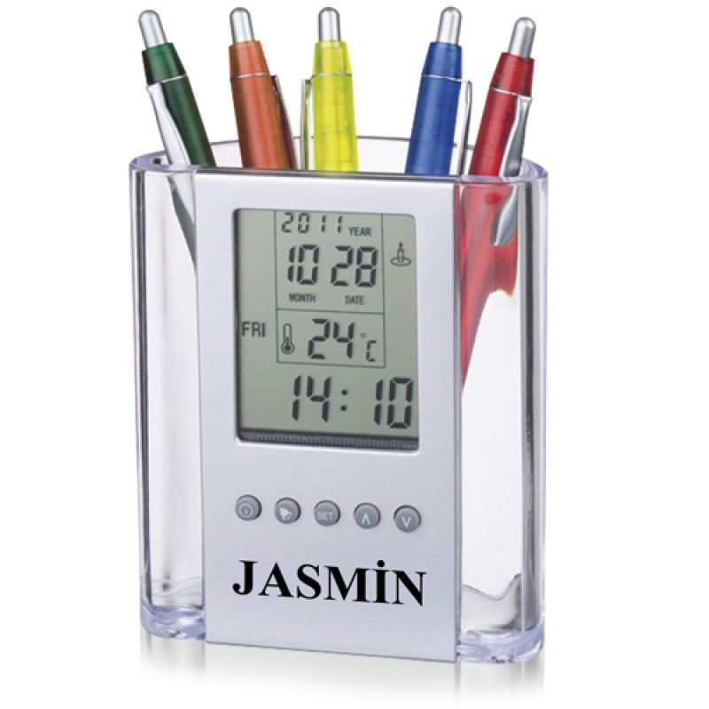 Wholesale Translucent Pen Holder Desk Clock