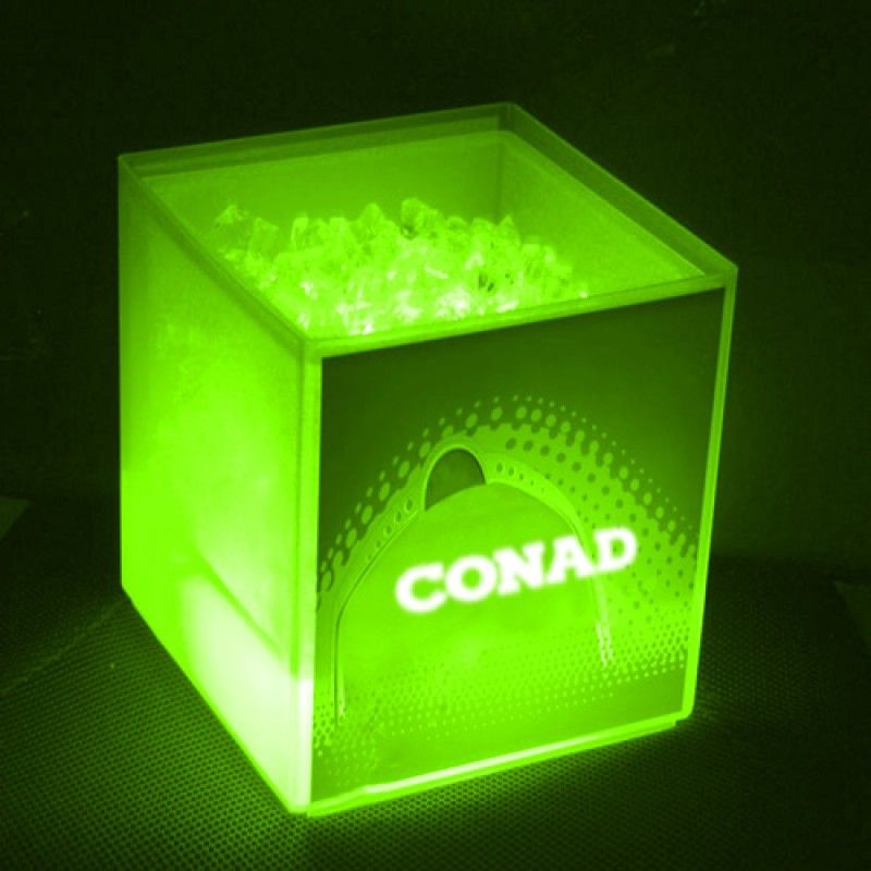 Wholesale Transparent Cube LED Ice Bucket