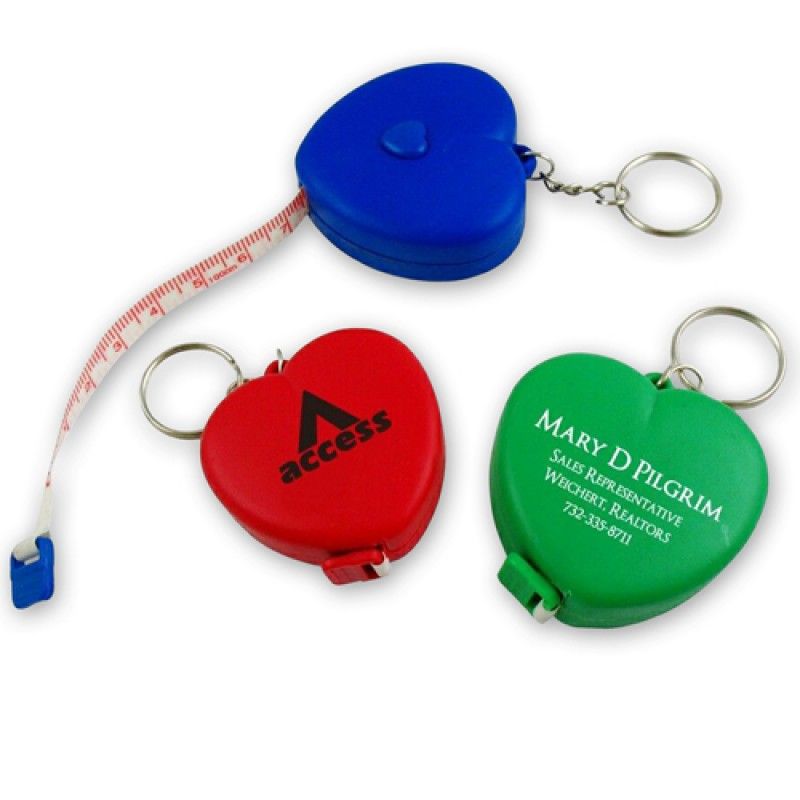 Wholesale Heart Measuring Flexible Tape Keychain