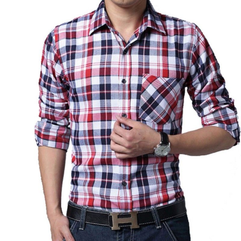 Wholesale Big Size Men Lattice Shirt