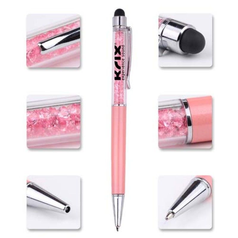 Wholesale Eco-friendly crystal structured writing ballpen