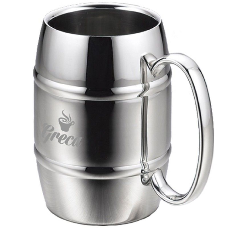 Wholesale Barrel Shaped Stainless Steel Beer Mug