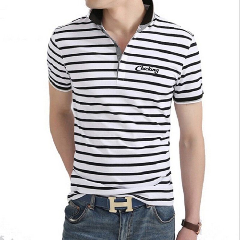 Wholesale Slim Striped Polo Shirt