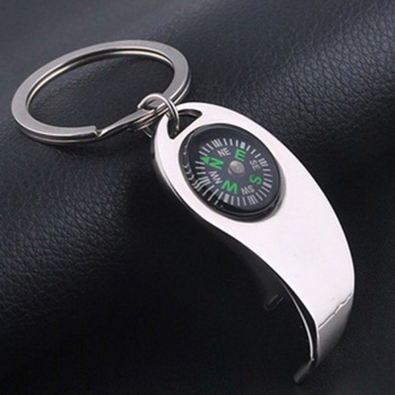 Wholesale Metal Bottle Opener Keychain With Compass