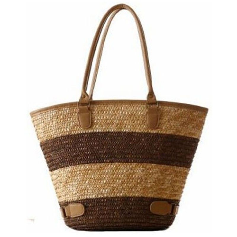 Wholesale Women Striped Durable Tote Beach Bag