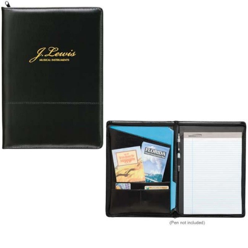 Wholesale Script Zippered Padfolio-[NW-91868]