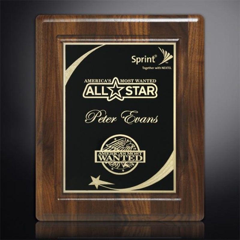 Wholesale Akron Walnut Grooved Plaque-[CD-28022]