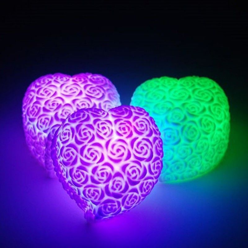 Wholesale Romantic Rose Heart Color Changing Light