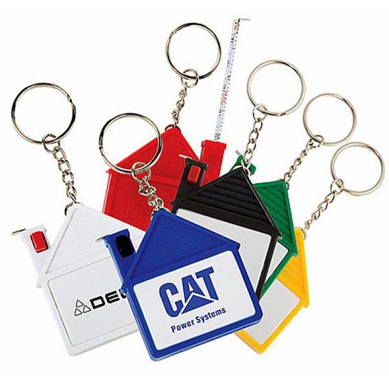 Wholesale House Tape Measure with Release Button and Key Chain-[TL-27155]