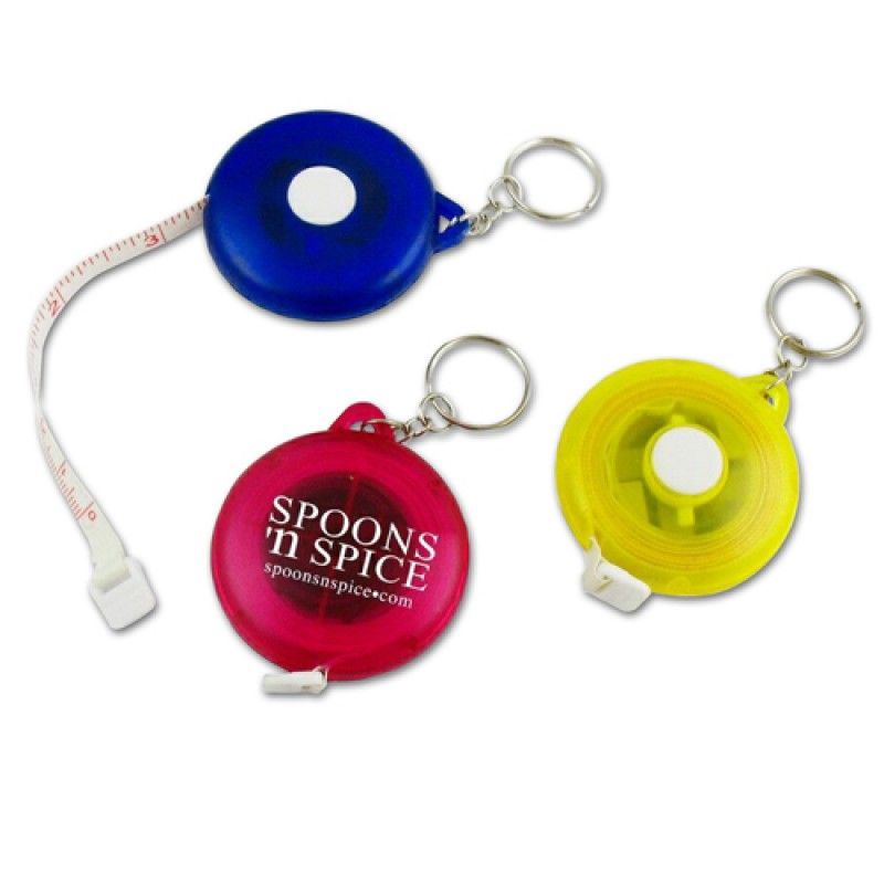 Wholesale Transparent Round Measuring Tape Keychain