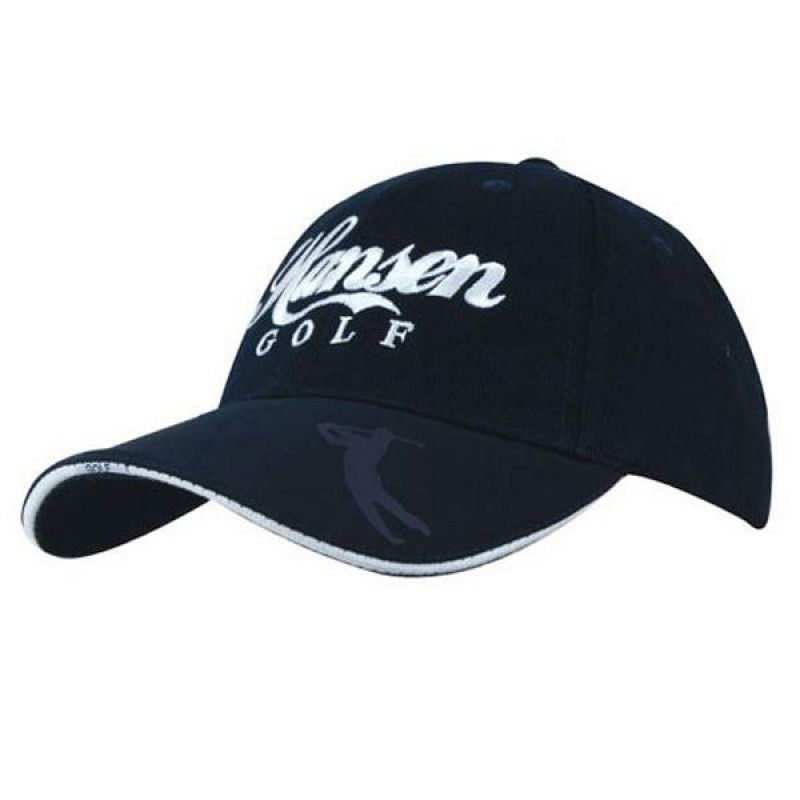 Wholesale Cotton Cap w/Embossed PU Visor-[HW-28014]