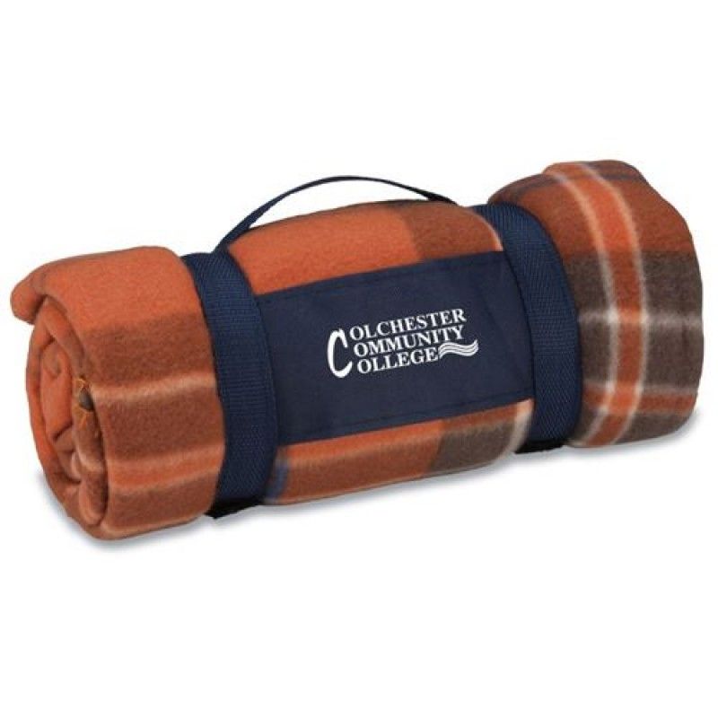 Wholesale Rust Plaid Galloway Travel Blanket