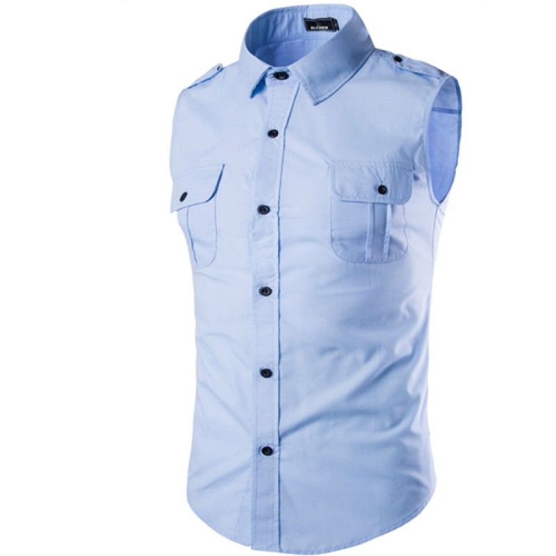 Wholesale Men Sleeveless Dress Shirts