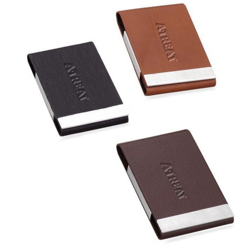 Wholesale Vertical Leather Business Card Holder