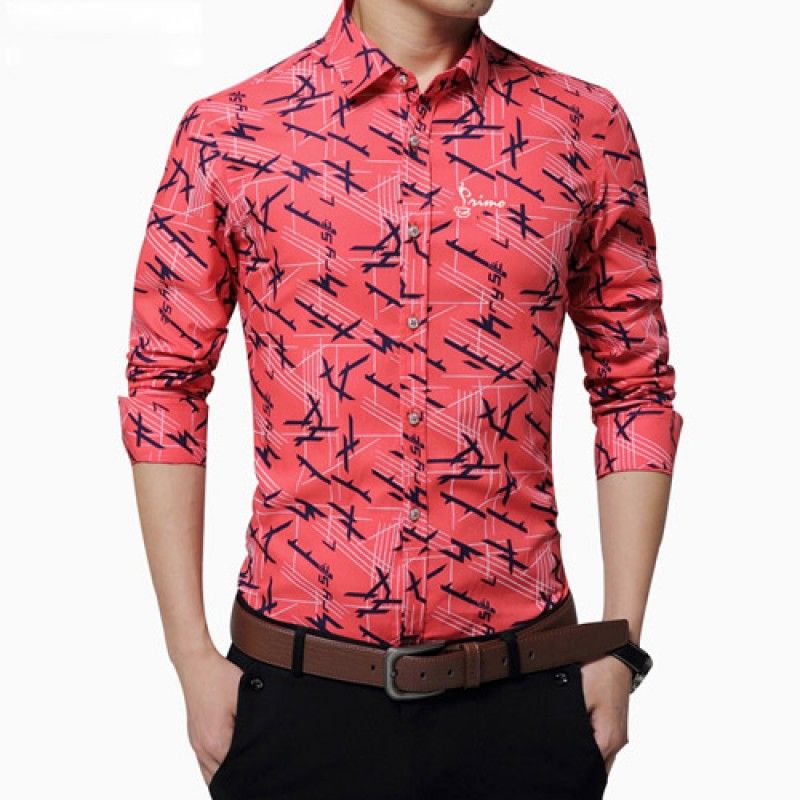 Wholesale Long Sleeve Print Design Dress Shirts