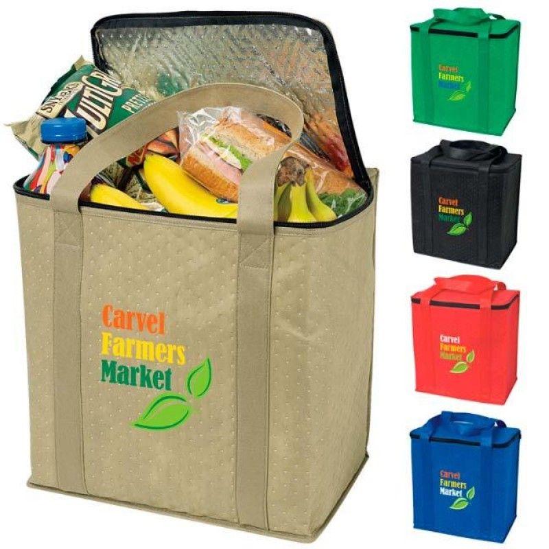 Wholesale Zippered Insulated Grocery Tote-[NW-91208]