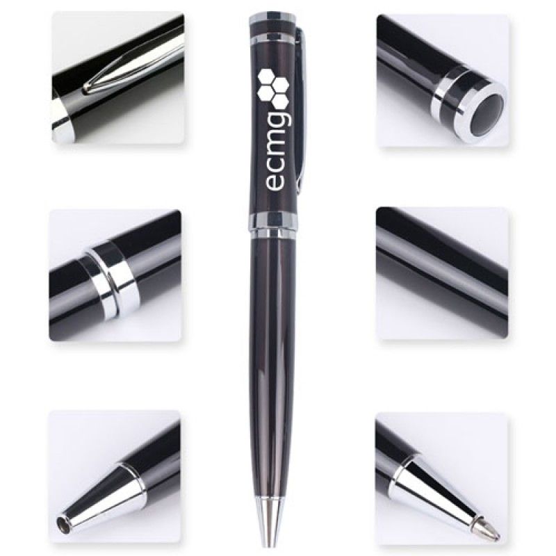 Wholesale Curve Chrome Trim Metal Twist Pen