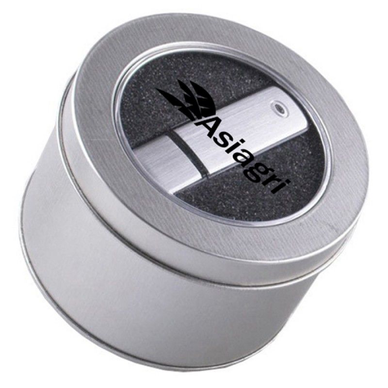 Wholesale Transparent Round USB Metal Box