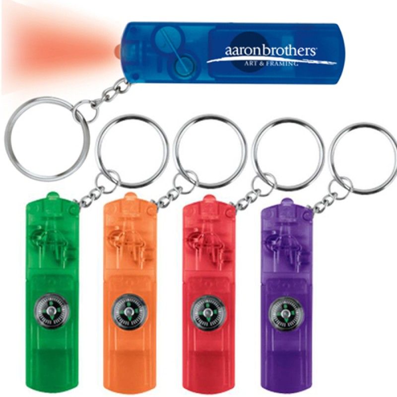 Wholesale Whistle LED Key Light With Compass