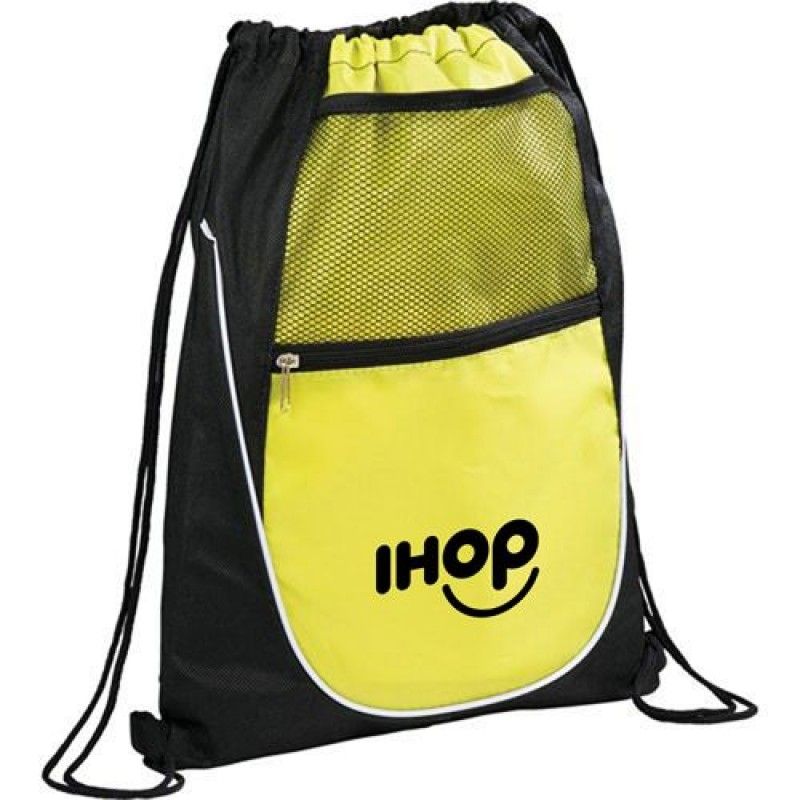 Wholesale Net Pocket Zipper Personalized Drawstring Backpack