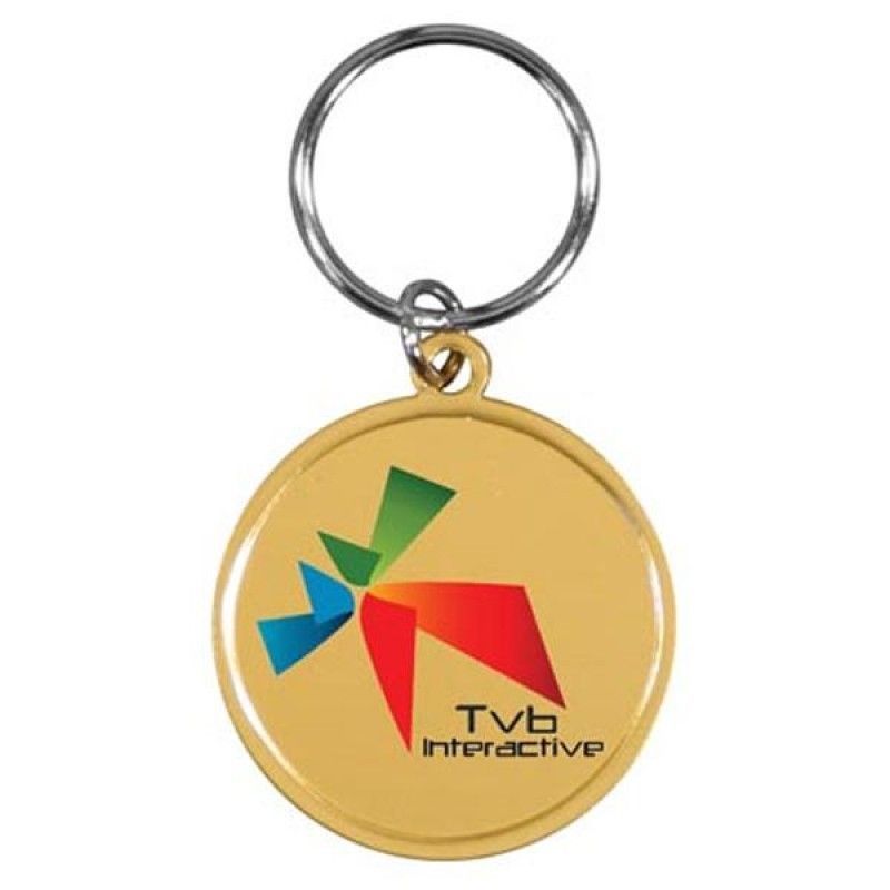 Wholesale Full Color Round Metal Like Key Tag-[AR-25002]