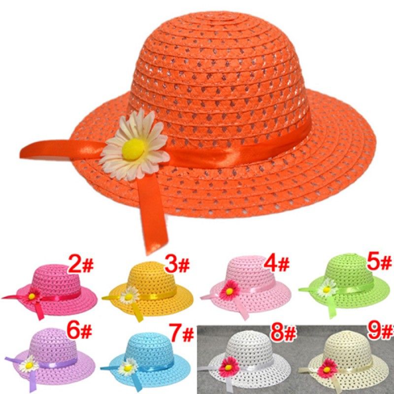 Wholesale Hollow Flower Straw Hats for Childrens